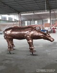 十二生肖金牛雕塑定制户外仿铜玻璃钢耕牛摆件