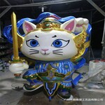 供应玻璃钢彩绘招财猫雕塑卡通造型猫雕塑美陈装饰