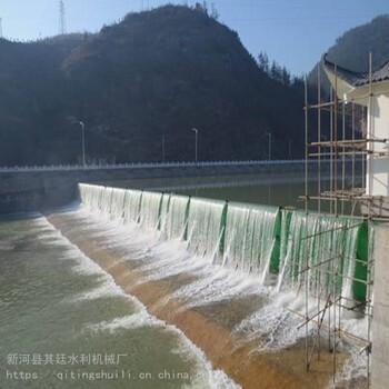 其廷液压翻板坝各种尺寸自动大跨度水景钢坝液压升降钢闸门