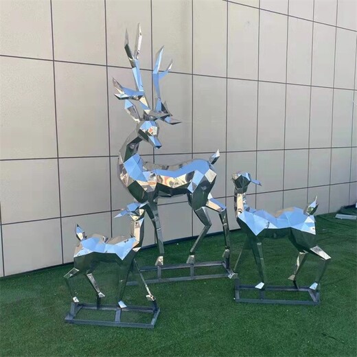 天津抽象不锈钢鹿雕塑定做
