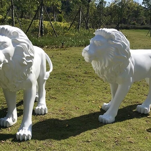 曲陽縣抽象獅子雕塑,幾何切面獅子雕塑
