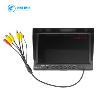 大車發(fā)9寸臺式液晶車載顯示器4路信號3路模擬可訂制線材接口消防車監(jiān)控