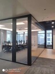 美隔办公室双层玻璃百叶高隔断,宝山办公室铝合金玻璃百叶隔墙颜色图片3