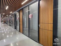 湛江铝合金玻璃隔断材质,办公室双玻百叶高隔断图片3