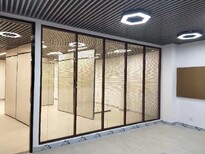 美隔办公室双层玻璃百叶高隔断,宝山办公室铝合金玻璃百叶隔墙颜色图片1