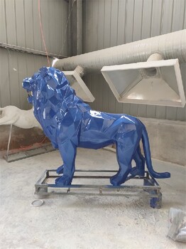 北京新品狮子雕塑加工,玻璃钢动物雕塑