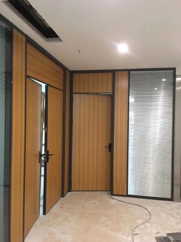 美隔办公室双层玻璃百叶高隔断,松江办公室铝合金玻璃百叶隔墙加工