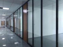 美隔办公室双层玻璃百叶高隔断,松江办公室铝合金玻璃百叶隔墙加工图片3
