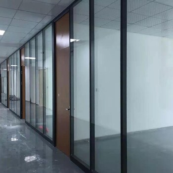 广州双玻璃隔断,办公室双玻百叶隔断墙