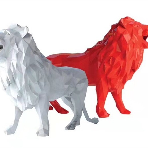 天津玻璃钢狮子雕塑厂家,喷漆狮子雕塑