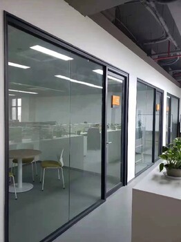 美隔办公室双层玻璃百叶高隔断,泰州办公室铝合金玻璃百叶隔墙品牌