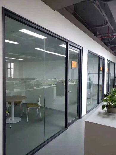 南京办公室铝合金玻璃百叶隔墙颜色,办公室双层玻璃百叶高隔断