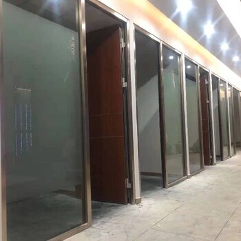 宝山生产办公室铝合金玻璃百叶隔墙,办公室双层玻璃百叶高隔断