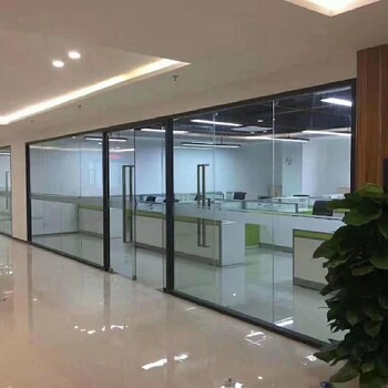 松江办公室铝合金玻璃百叶隔墙批发,办公室双玻百叶帘高隔墙