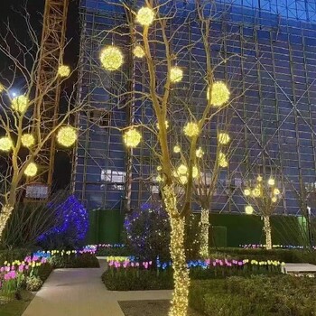 灯串公园植物亮化,天津从事树木亮化规格