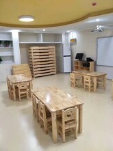 四川实木课桌椅/儿童木制桌椅批发,儿童实木课桌椅橡木小椅子图片