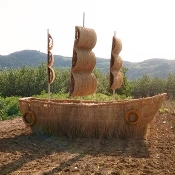 稻草动物厂家稻草雕塑艺术