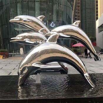 上海生產(chǎn)不銹鋼海豚雕塑款式