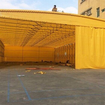 深圳移动推拉篷设计安装推拉式伸缩雨棚户外物流仓储遮阳棚