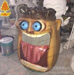 万圣节小怪物主题场景雕塑制作摆件广州尚雕坊万圣节日庆典新型垃圾桶