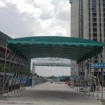 深圳移动推拉篷设计安装小区电瓶车雨棚安装厂房过道移动棚
