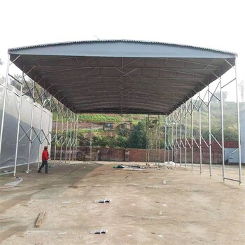 深圳移动推拉篷设计安装推拉式伸缩雨棚户外物流仓储遮阳棚