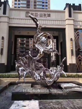 上海寶山不銹鋼水滴浪花雕塑-創意景觀雕塑