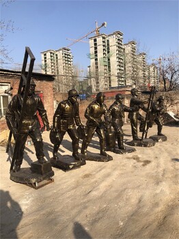 公园玻璃钢消防员雕塑定制