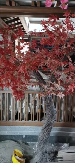 济南平阴餐厅假树水泥仿真花树,水泥假树