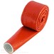 防高温铁锈红橘色电线电缆硅胶粘扣式隔热保护套管
