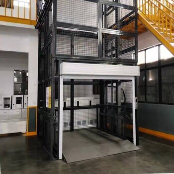 宁夏定制安装载货电梯导轨式电动货运升降机室外液压货梯