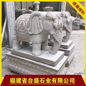 酒店大象石雕别墅大象石材雕刻石雕大象