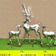 抽象不銹鋼幾何母子鹿雕塑規格,園林母子鹿雕塑圖