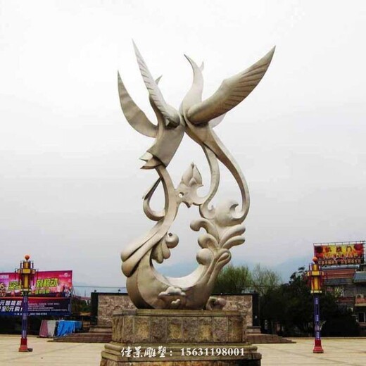 內蒙古興安盟抽象不銹鋼鳳凰雕塑尺寸,抽象鳳凰雕塑