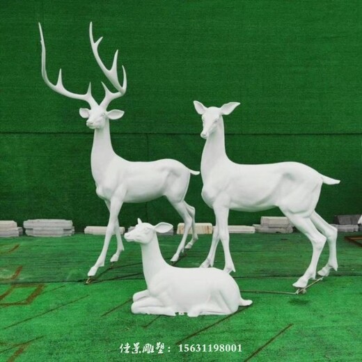 室外不銹鋼幾何母子鹿雕塑設計,園林母子鹿雕塑