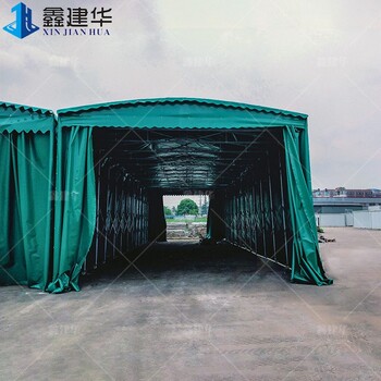 广州定制户外移动推拉雨棚厂家,大型移动仓库遮阳棚