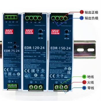 销售台湾明纬NDR-75/120/240/480明纬24V/12V导轨5A10A20A电源48V