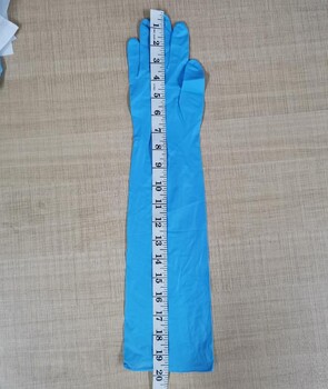 超长耐磨蓝色16寸丁腈防护手套耐水油一次性检查手套