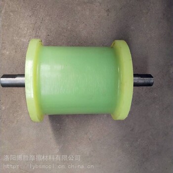 博勝生產(chǎn)聚氨酯軌道托繩輪300型號(hào)運(yùn)輸用地輥輪