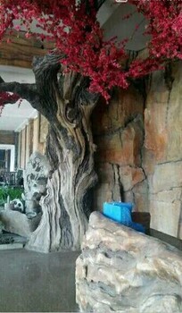 崇文网红餐厅假树门口制作,人工假树