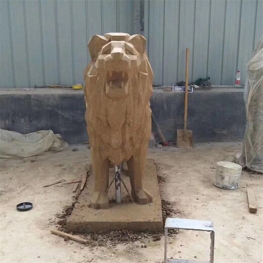 山东狮子雕塑制作厂家,喷漆狮子雕塑