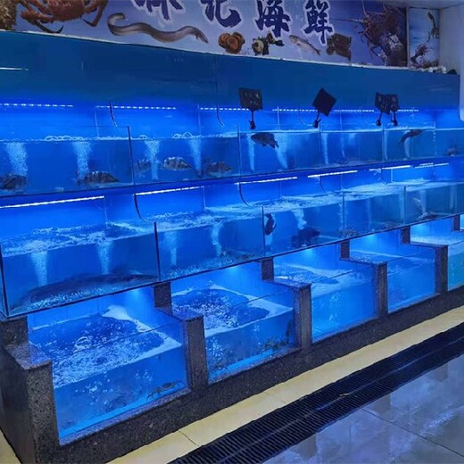 一体海鲜池广州海鲜池过滤,玻璃海鲜池