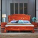 中山刺猬紫檀厂红木家具大床款式架子床图片