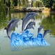 公園不銹鋼海豚雕塑圖