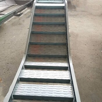 正德輸送爬坡鍍鋅鏈板擋板式提升機上料板鏈輸送機