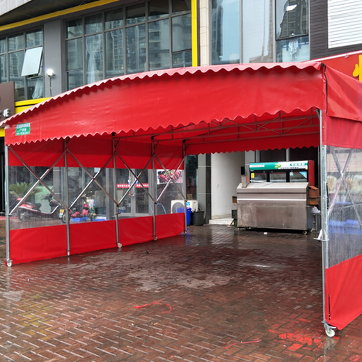 北京大排档烧烤推拉棚,移动户外遮阳篷,移动式雨棚