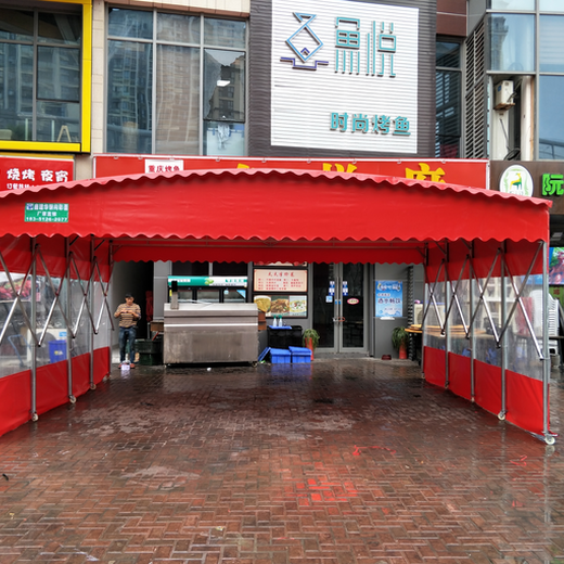 哈尔滨大排档烧烤推拉棚,折叠伸缩推拉篷,移动式雨棚