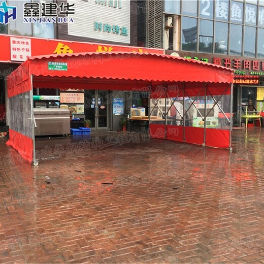 上海活动大排档推拉帐篷图片,餐饮大排档雨棚