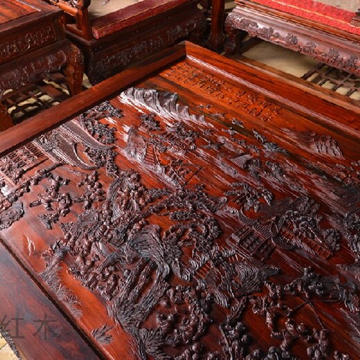 王义红木大红酸枝家具样式优雅,红木家具