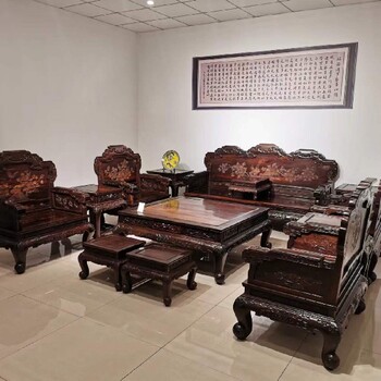赤峰老挝大红酸枝卷书沙发大红酸枝家具,老挝大红酸枝家具厂家